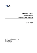 Preview for 1 page of Zte H298N Maintenance Manual