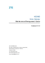 Preview for 1 page of Zte H3140 Maintenance Management Manual