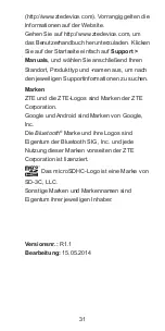 Preview for 31 page of Zte Kis 3 Quick Start Manual