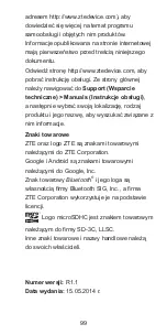 Preview for 99 page of Zte Kis 3 Quick Start Manual