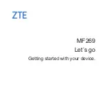 Preview for 1 page of Zte MF269 Manual