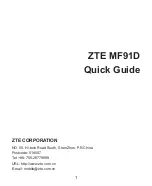 Preview for 1 page of Zte MF91D Quick Manual