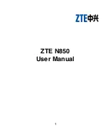 Предварительный просмотр 1 страницы Zte N850 User Manual