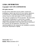 Предварительный просмотр 2 страницы Zte N910 User Manual