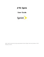 Preview for 1 page of Zte Optik User Manual