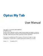 Zte Optus My Tab User Manual preview