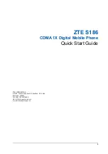 Zte S186 Quick Start Manual preview