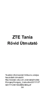 Preview for 84 page of Zte Tania Quick Start Manual