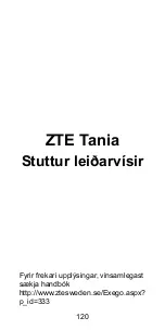 Preview for 120 page of Zte Tania Quick Start Manual