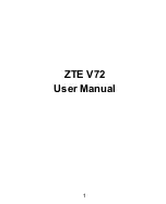 Preview for 1 page of Zte V72 User Manual