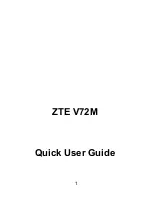 Zte V72M Quick User Manual preview