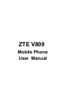 Preview for 1 page of Zte V809 User Manual