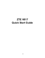 Предварительный просмотр 1 страницы Zte V817 Quick Start Manual