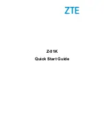 Zte Z-01K Quick Start Manual предпросмотр