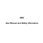 Предварительный просмотр 1 страницы Zte Z982 User Manual And Safety Information