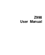 Предварительный просмотр 1 страницы Zte Z998 User Manual