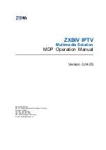 Предварительный просмотр 1 страницы Zte ZXBIV IPTV Operation Manual