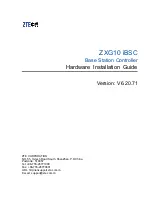 Preview for 1 page of Zte ZXG10 iBSC Hardware Installation Manual