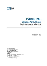 Zte ZXHN H108L Maintenance Manual preview