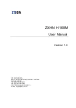 Zte ZXHN H168M User Manual preview