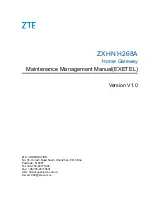 Zte ZXHN H268A Maintenance Management Manual preview