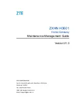 Zte ZXHN H3601 Maintenance Management Manual preview