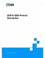 Предварительный просмотр 1 страницы Zte ZXR10 2600 Product Description