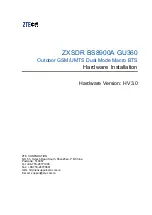 Preview for 1 page of Zte ZXSDR BS8900A GU360 Hardware Installation