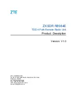 Предварительный просмотр 1 страницы Zte ZXSDR R8984E Product Description