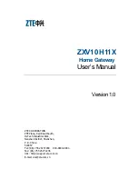 Preview for 1 page of Zte ZXV10 H11X User Manual