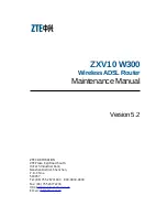 Preview for 1 page of Zte ZXV10 W300 Maintenance Manual