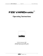 Zubler FZ2 VARIOmatic Operating Instructions Manual preview