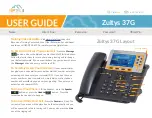 Zultys 37G User Manual предпросмотр