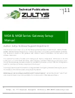 Zultys MG4 Series Setup Manual preview