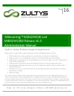 Preview for 1 page of Zultys MXmeeting M1000 Administration Manual