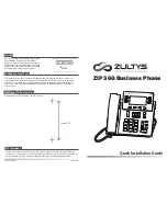 Preview for 1 page of Zultys ZIP 36G Quick Installation Manual