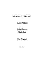 Zunidata Systems MB222 User Manual preview