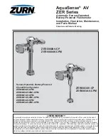 ZURN AquaSense AV ZER Series Installation, Operation, Maintenance And Parts Manual preview