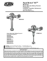 ZURN AquaSense AV ZR Series Installation, Operation, Maintenance And Parts Manual preview