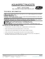 ZURN AQUASPEC Z80300 Series Manual preview