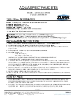 ZURN AQUASPEC Z81100-XL Series Installation Instructions preview