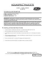 ZURN AQUASPEC Z83600 Series Quick Start Manual preview