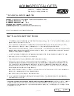 ZURN AQUASPEC Z84100 SERIES Installation Instructions preview