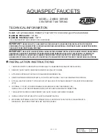 ZURN AQUASPEC Z86500 Series Installation Instructions preview