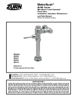 Preview for 1 page of ZURN Metroflush Z6200 series Installation, Operation, Maintenance And Parts Manual