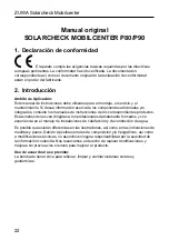 Предварительный просмотр 22 страницы Zuwa Solarcheck Mobilcenter KOMPAKT P80 Operating Instructions Manual