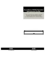 Zvox Audio AccuVoice AV205 Adjustment Manual preview