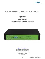 ZyCast HDIP-800RJ Installation & Configuration Manual preview