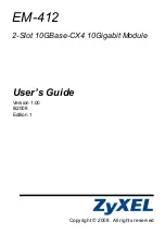 Предварительный просмотр 1 страницы ZyXEL Communications 2-Slot 10GBase-CX4 10Gigabit Module EM-412 User Manual