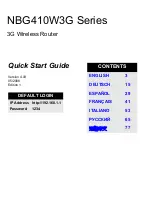 ZyXEL Communications 3G Wireless Router NBG410W3G Quick Start Manual предпросмотр